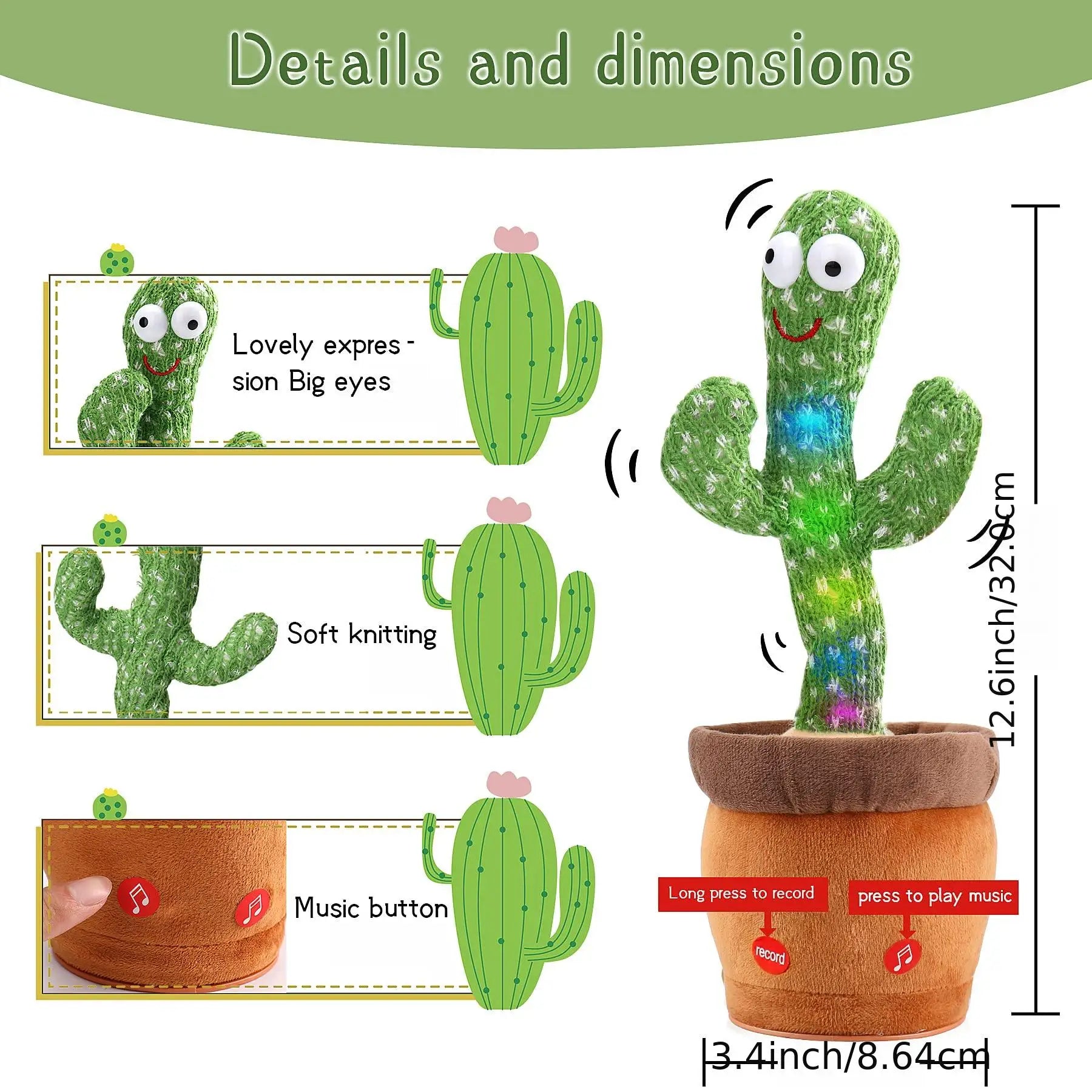 UBA™-Cacto Dancing Cactus Plush Toy - Glorial