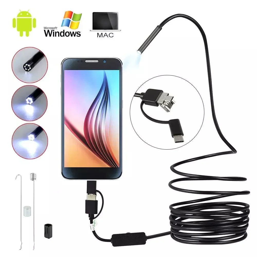 3 In 1 TYPE C/ MICRO USB/ PC ENDOSCOPE CAMERA - Glorial