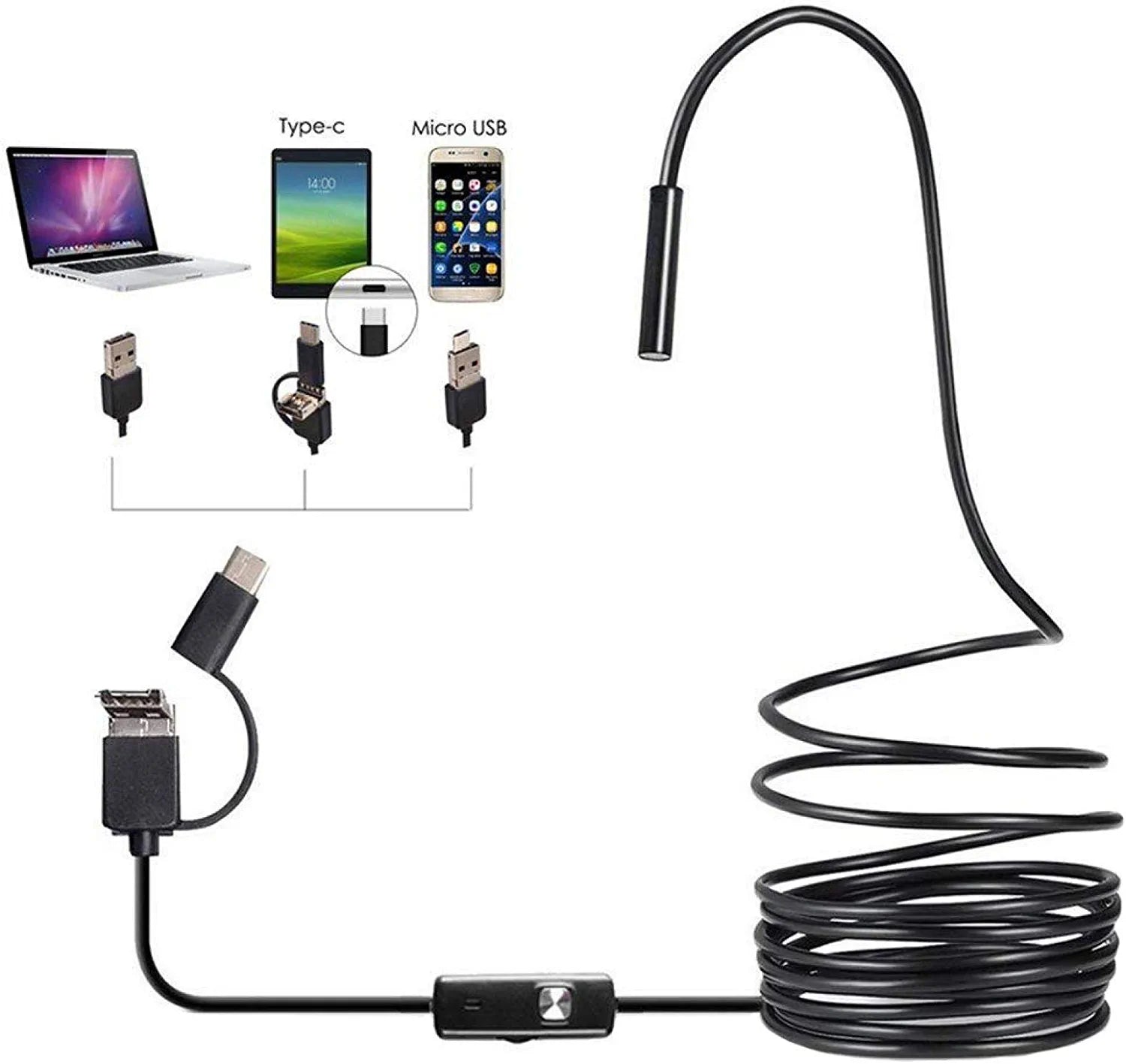 3 In 1 TYPE C/ MICRO USB/ PC ENDOSCOPE CAMERA - Glorial